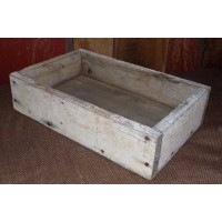 Vtg Wood Box White Steampunk Industrial Storage Case Tray Caddy Primitive Wooden   232867853694